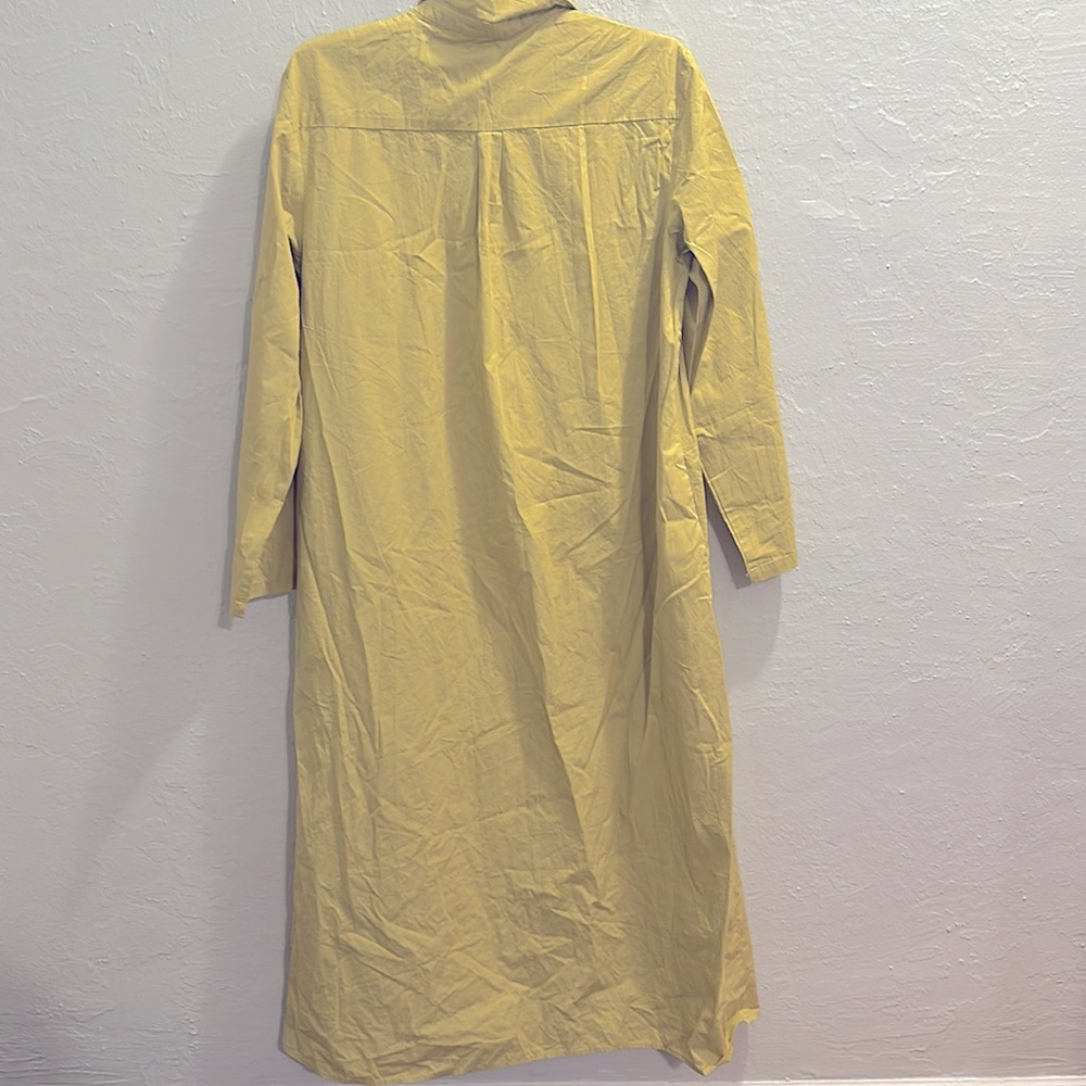 🆕 Women's Basic Loose Fit Long Sleeve Button Up Shirt Dress - Size L - Picture 7 of 7